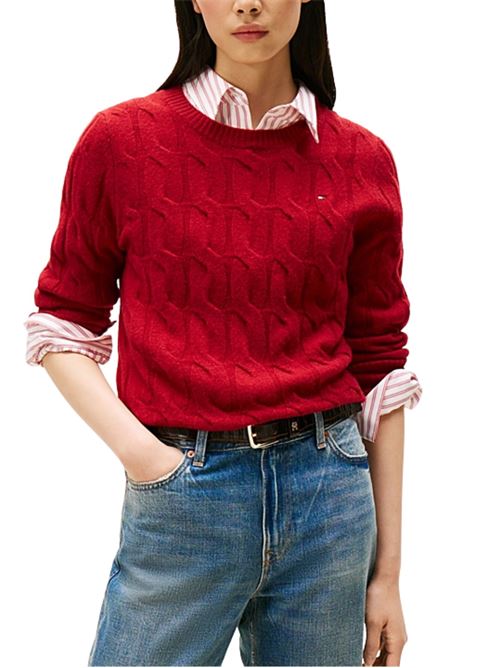 Maglioncino in lana a trecce Tommy Hilfiger | WW0WW43586XIT